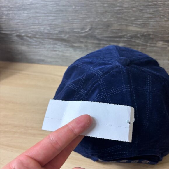 CB Hat Cap Strap Back Blue Navy Velvet Panel Sample NWT - Picture 7 of 13